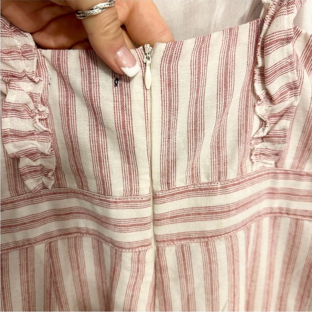 &MERCI Emilia Rae White & Red Ruffle Culotte Jumpsuit - Picture 5 of 5